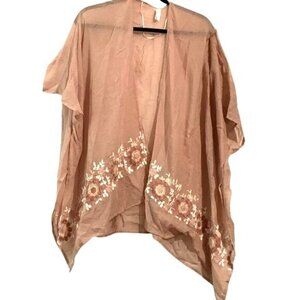 Lauren Conrad Kimono Cardigan With Floral Embroidery